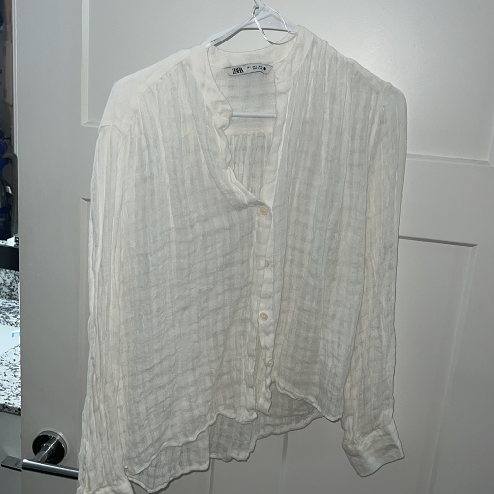 Zara Structured Linen Blouse - image 2